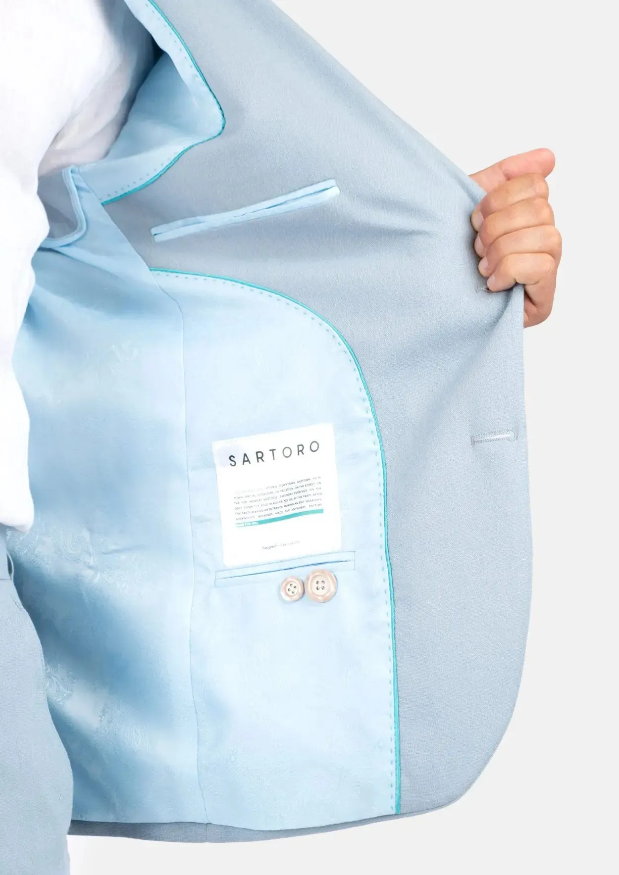 Astor Maya Blue Linen Blend Suit