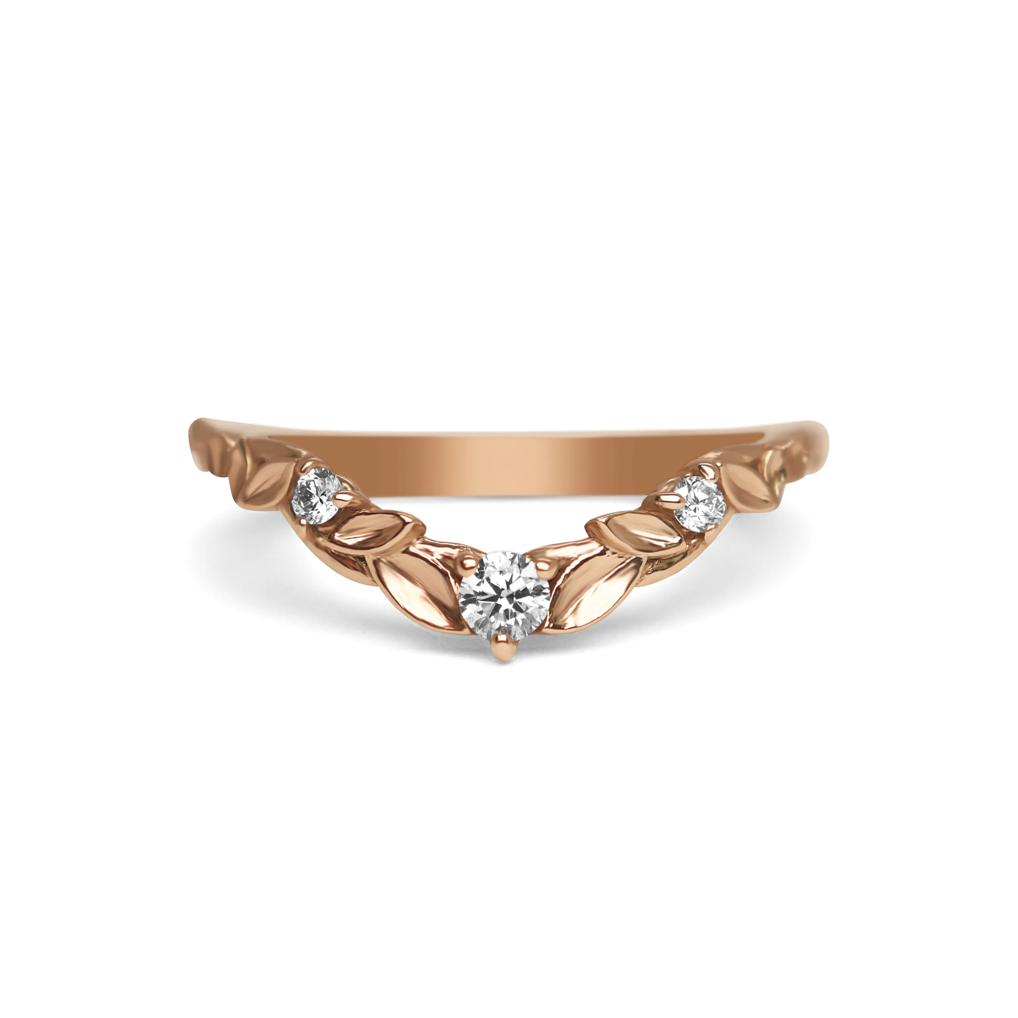 Bay Leaf Curved Diamond Band