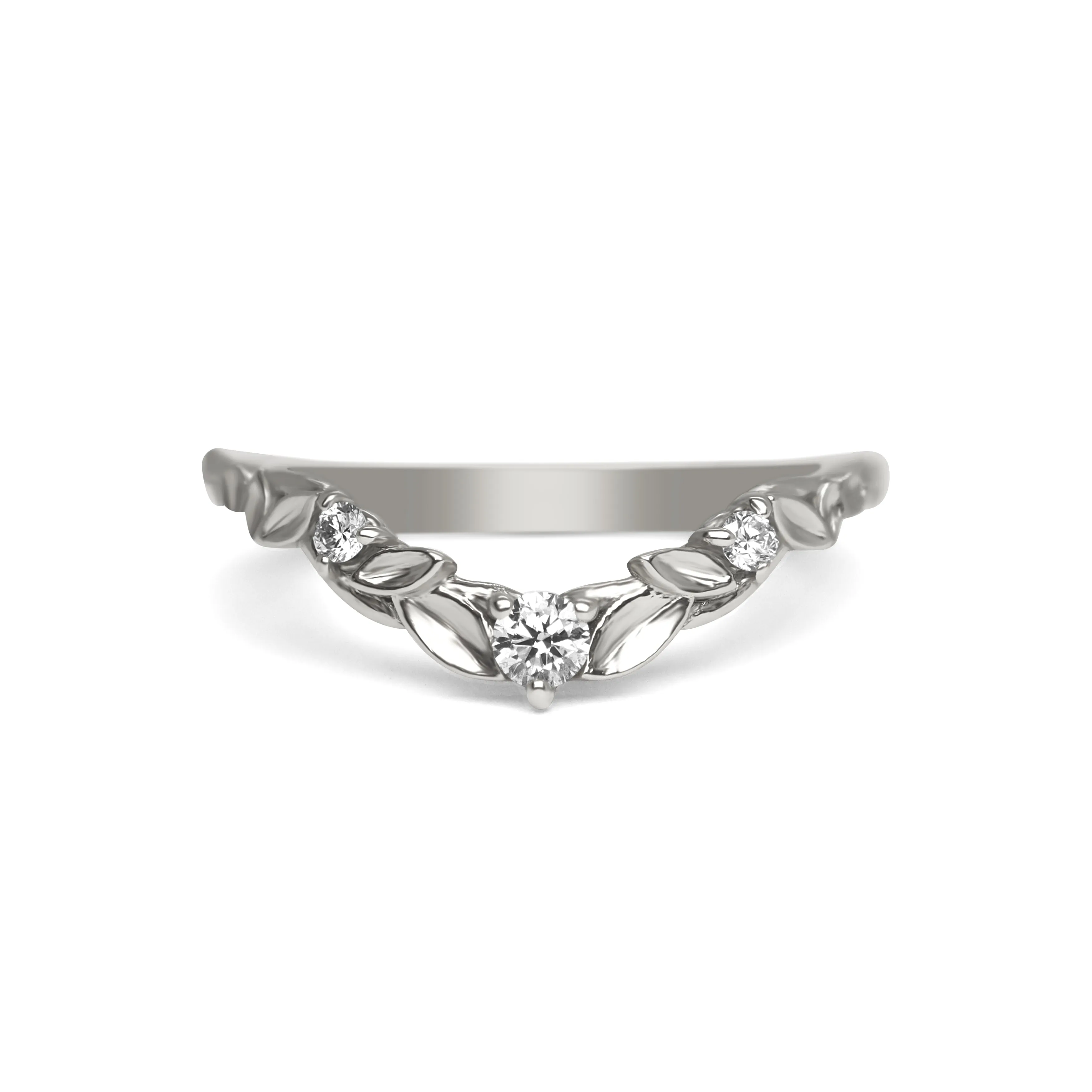 Bay Leaf Curved Diamond Band