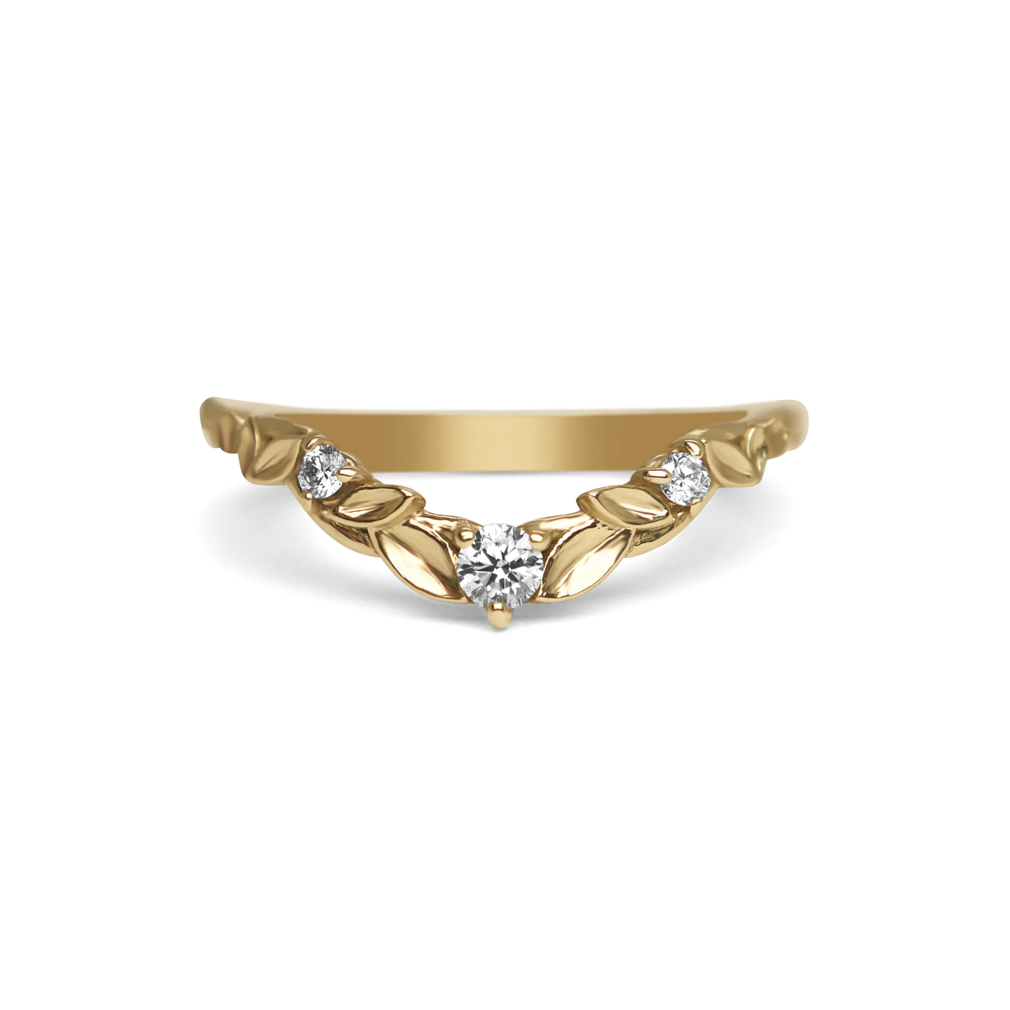 Bay Leaf Curved Diamond Band