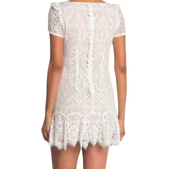 BB Dakota Steve Madden Revolve Fast Lace Environment White Lace Fairy Mini Dress