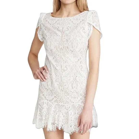 BB Dakota Steve Madden Revolve Fast Lace Environment White Lace Fairy Mini Dress