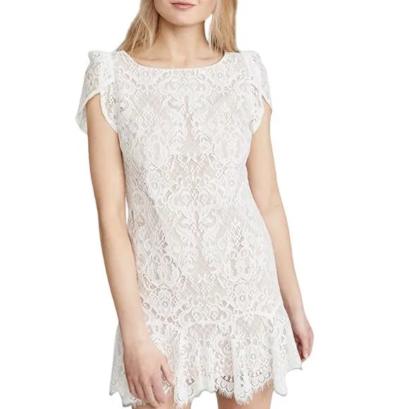 BB Dakota Steve Madden Revolve Fast Lace Environment White Lace Fairy Mini Dress