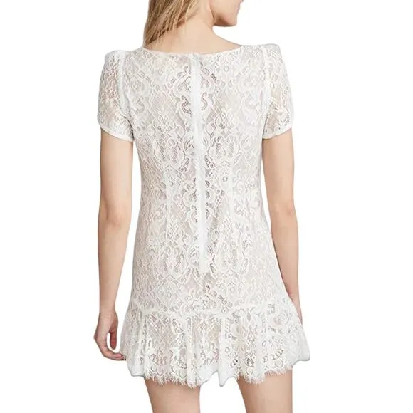 BB Dakota Steve Madden Revolve Fast Lace Environment White Lace Fairy Mini Dress