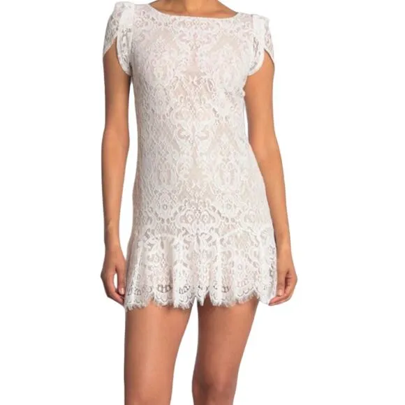 BB Dakota Steve Madden Revolve Fast Lace Environment White Lace Fairy Mini Dress