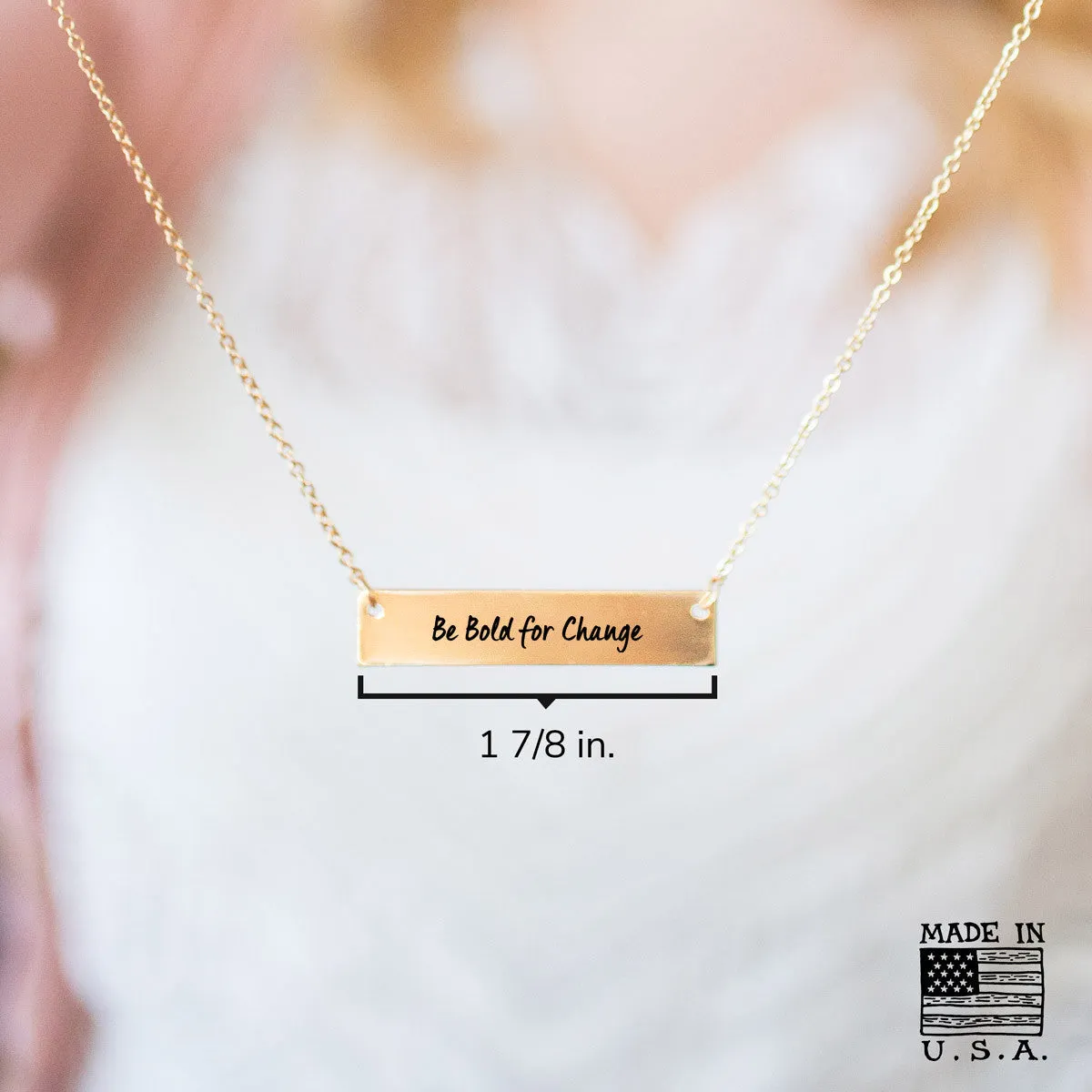 Be Bold for Change Gold / Silver Bar Necklace