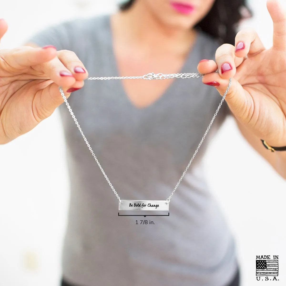 Be Bold for Change Gold / Silver Bar Necklace