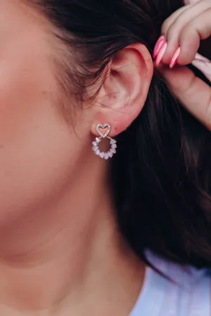 Beating Heart Beaded Earrings - Lavender AB