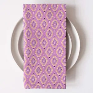 Beni Orchid Block Printed Napkins - set of 4