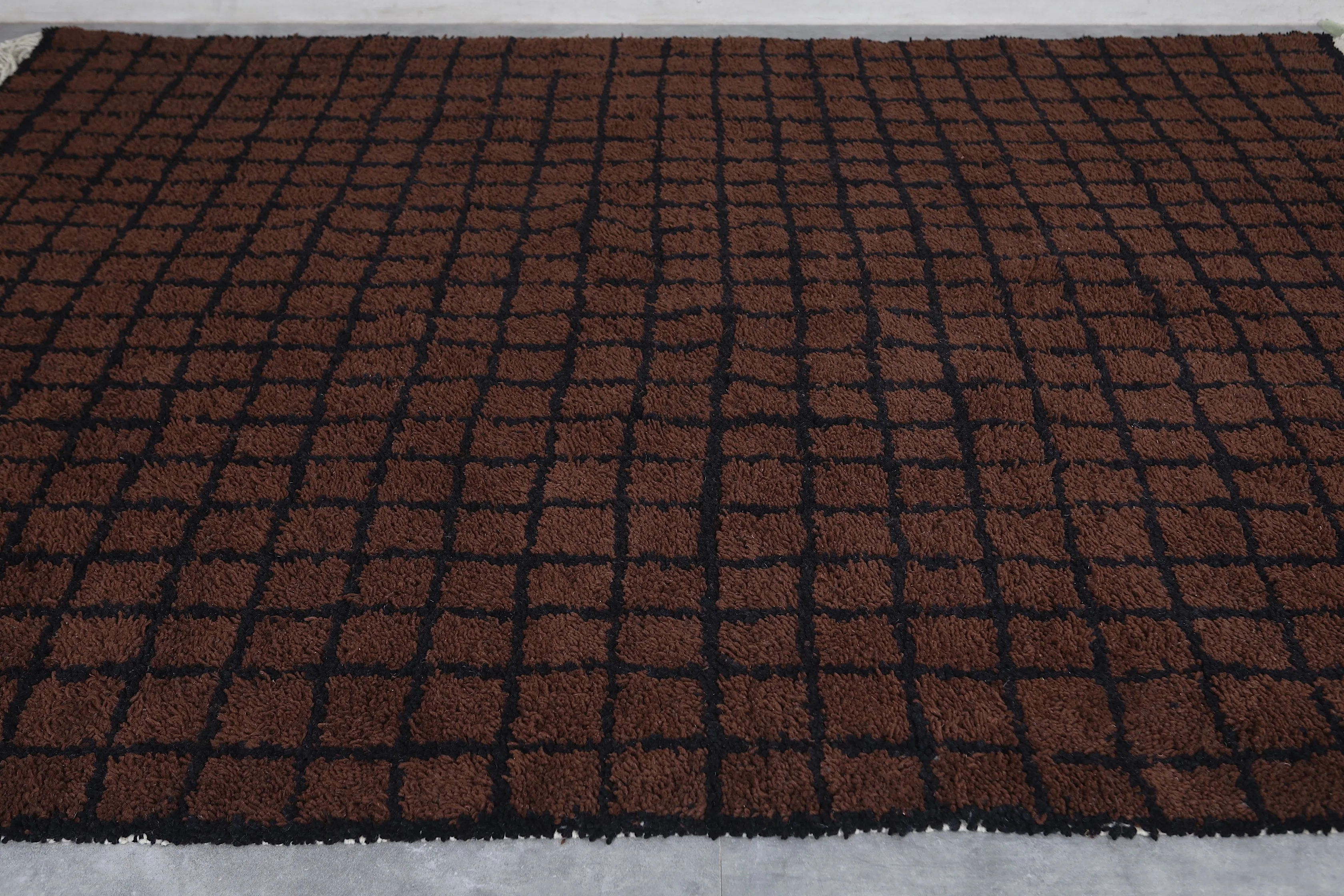 Berber rug - Moroccan Dark Brown rug - Wool Dark Brown rug