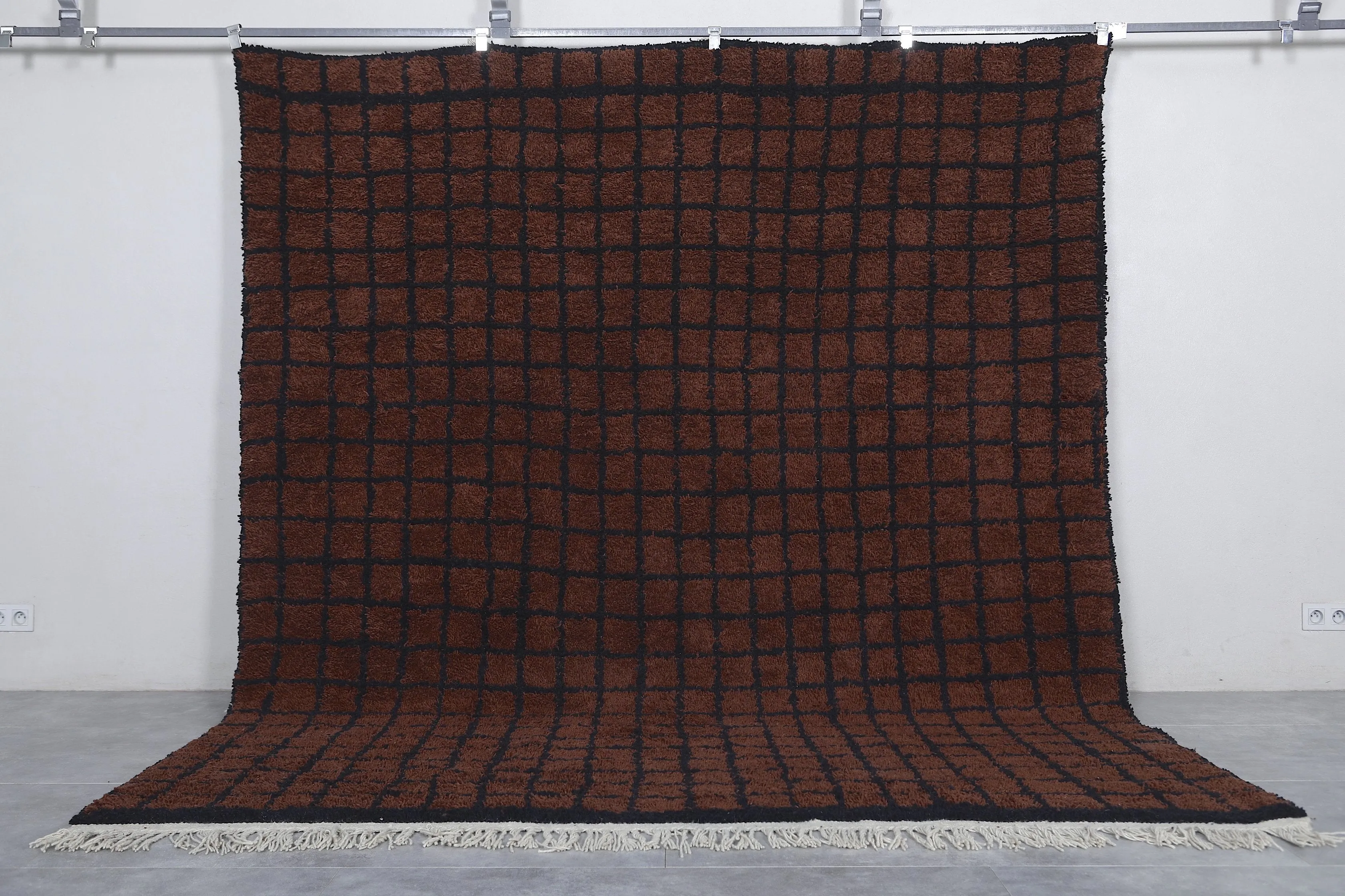 Berber rug - Moroccan Dark Brown rug - Wool Dark Brown rug