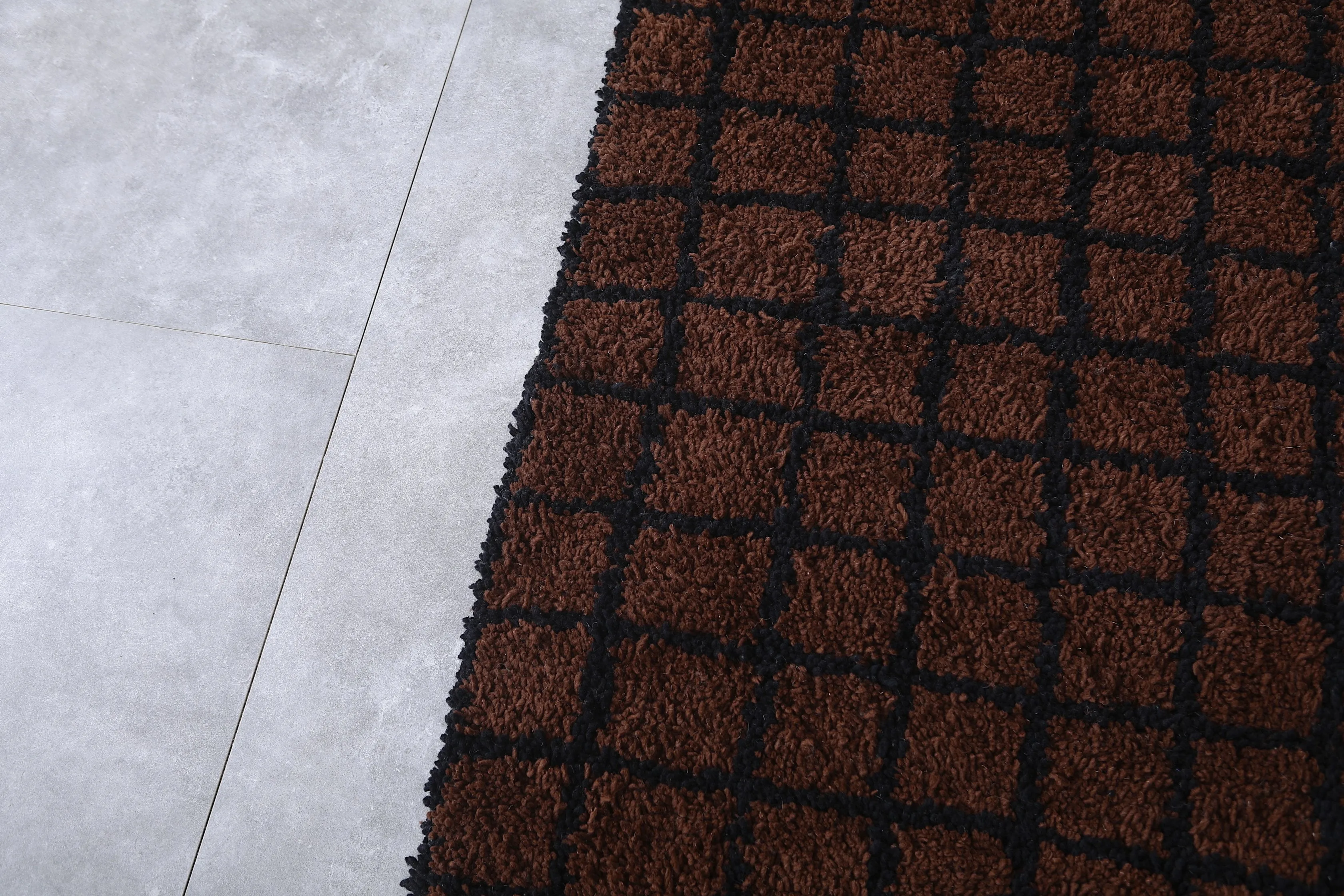 Berber rug - Moroccan Dark Brown rug - Wool Dark Brown rug