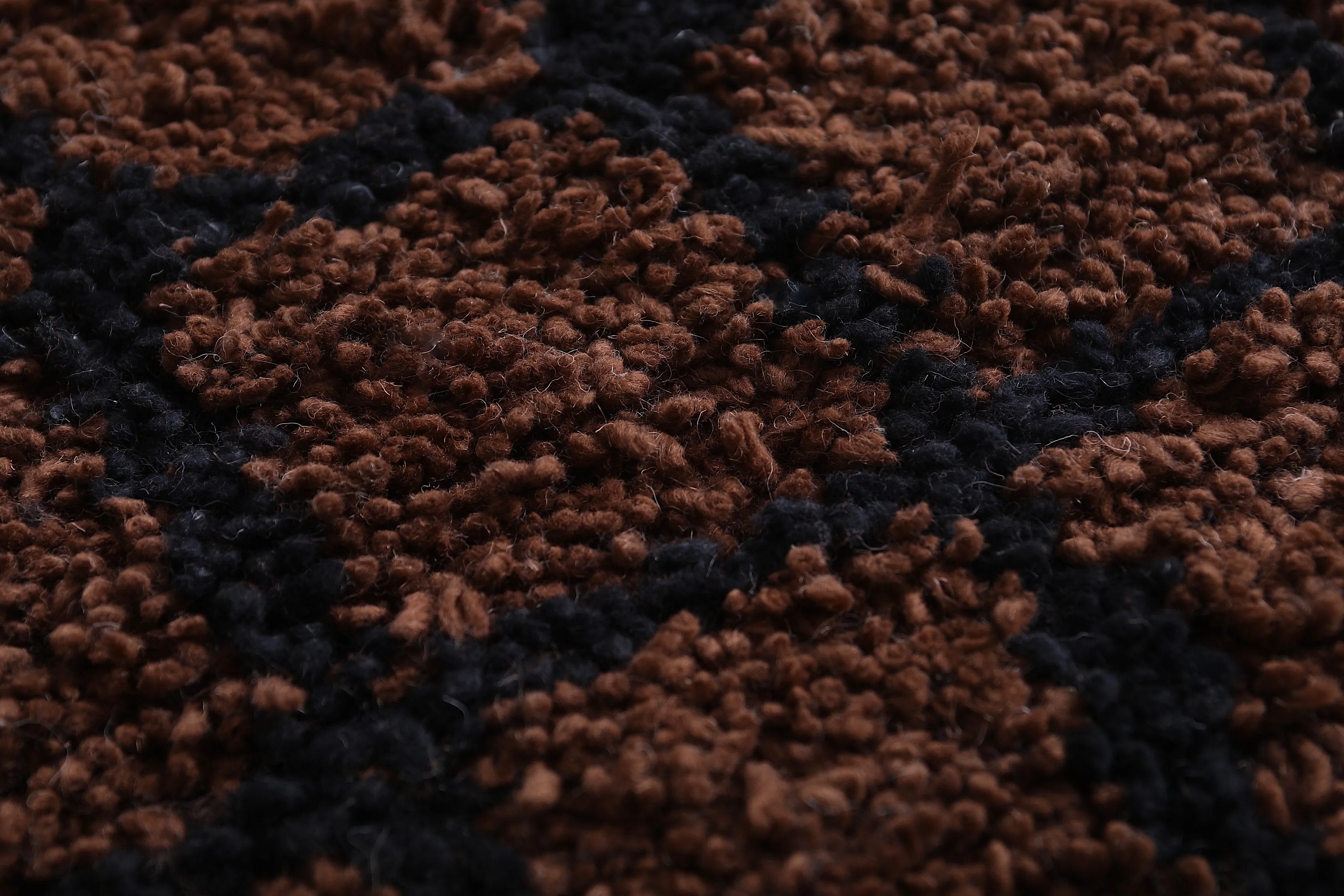 Berber rug - Moroccan Dark Brown rug - Wool Dark Brown rug