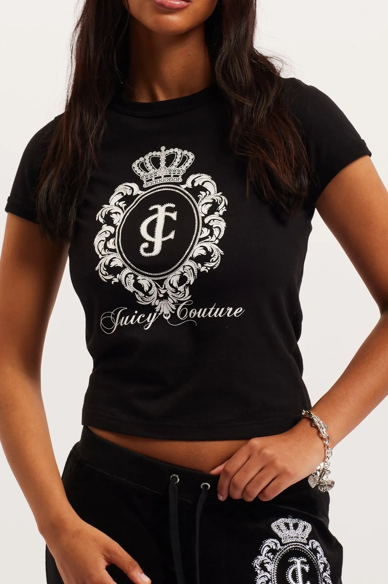 BLACK JERSEY FITTED HERITAGE CREST T-SHIRT