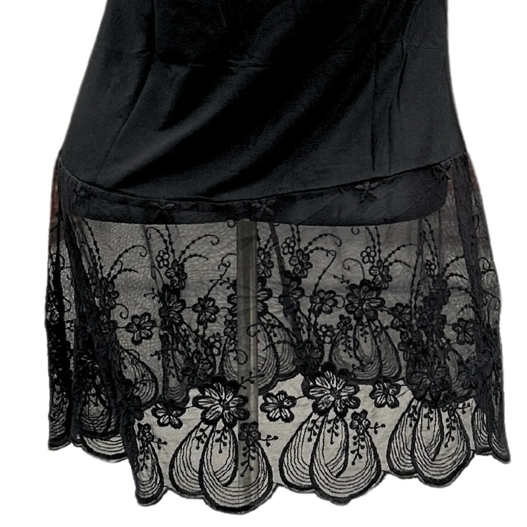 Black Lace Tank Top Extender with Built in Shelf Bra