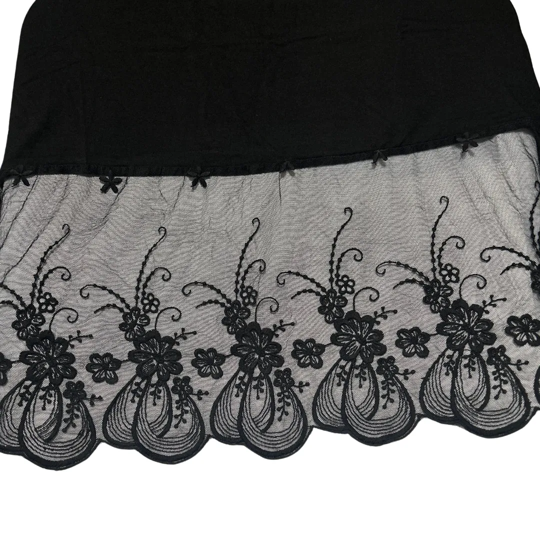 Black Lace Tank Top Extender with Built in Shelf Bra