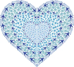 Blue Heart Note Card