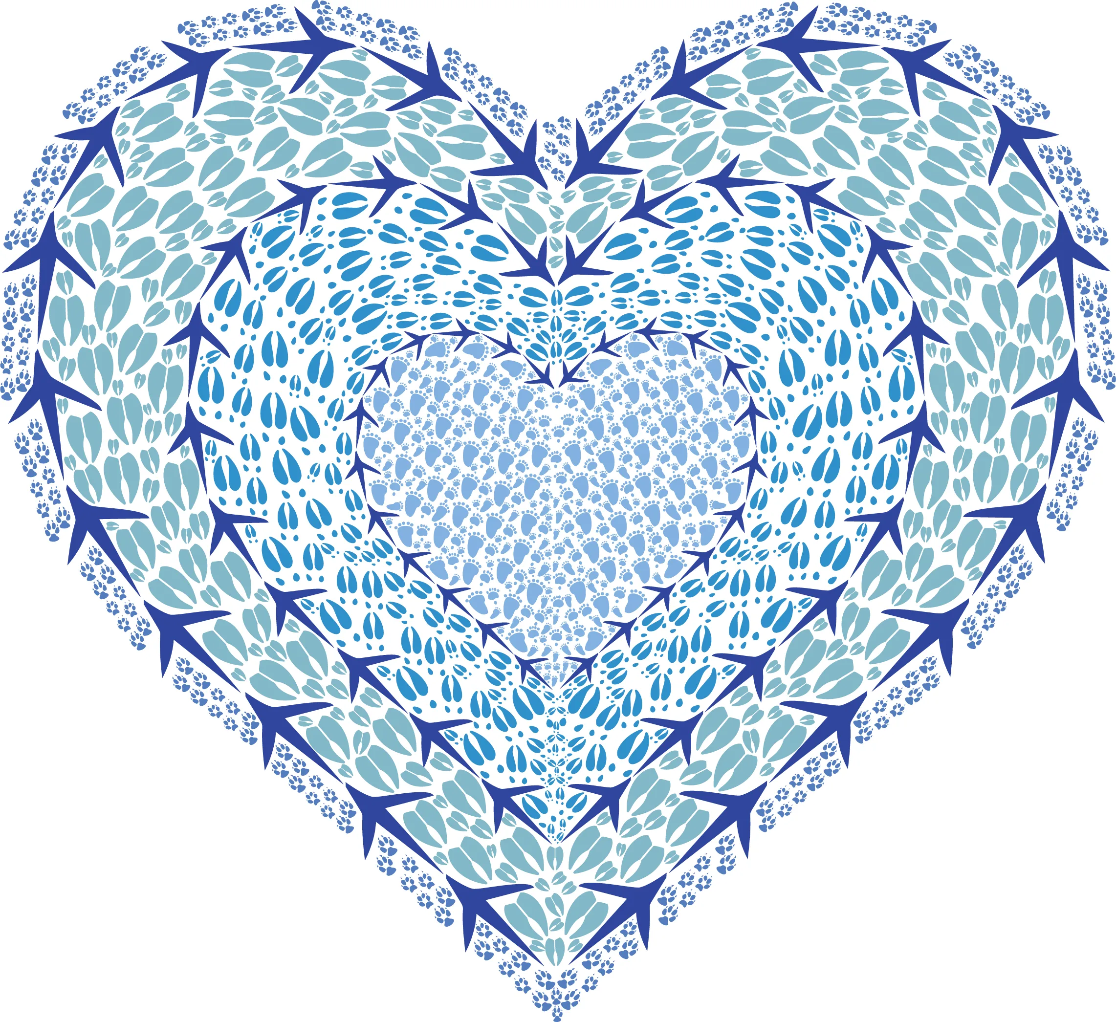 Blue Heart Note Card
