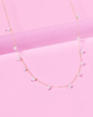 BLUE LACE AGATE DAINTY 14K GOLD FILLED NECKLACE