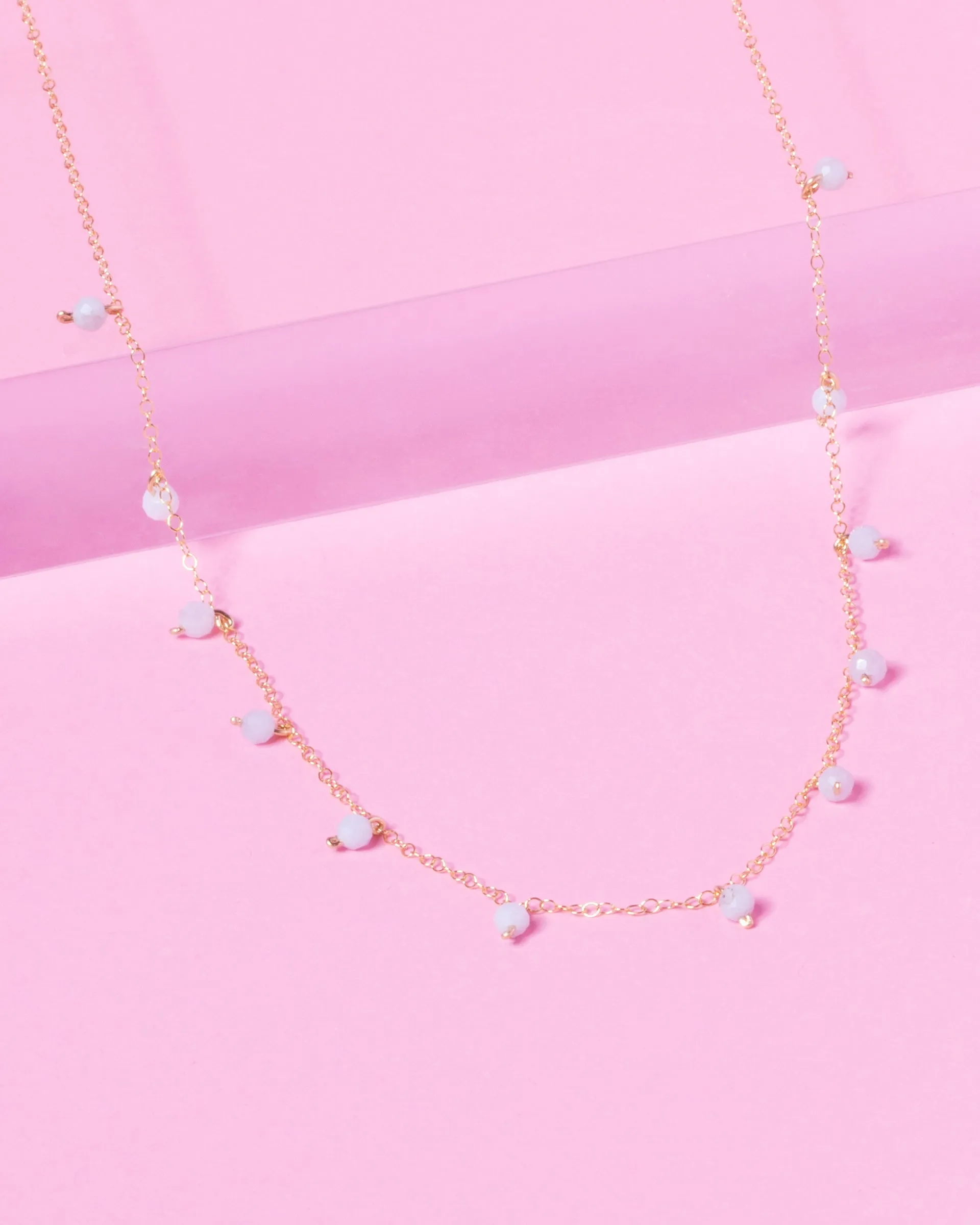 BLUE LACE AGATE DAINTY 14K GOLD FILLED NECKLACE