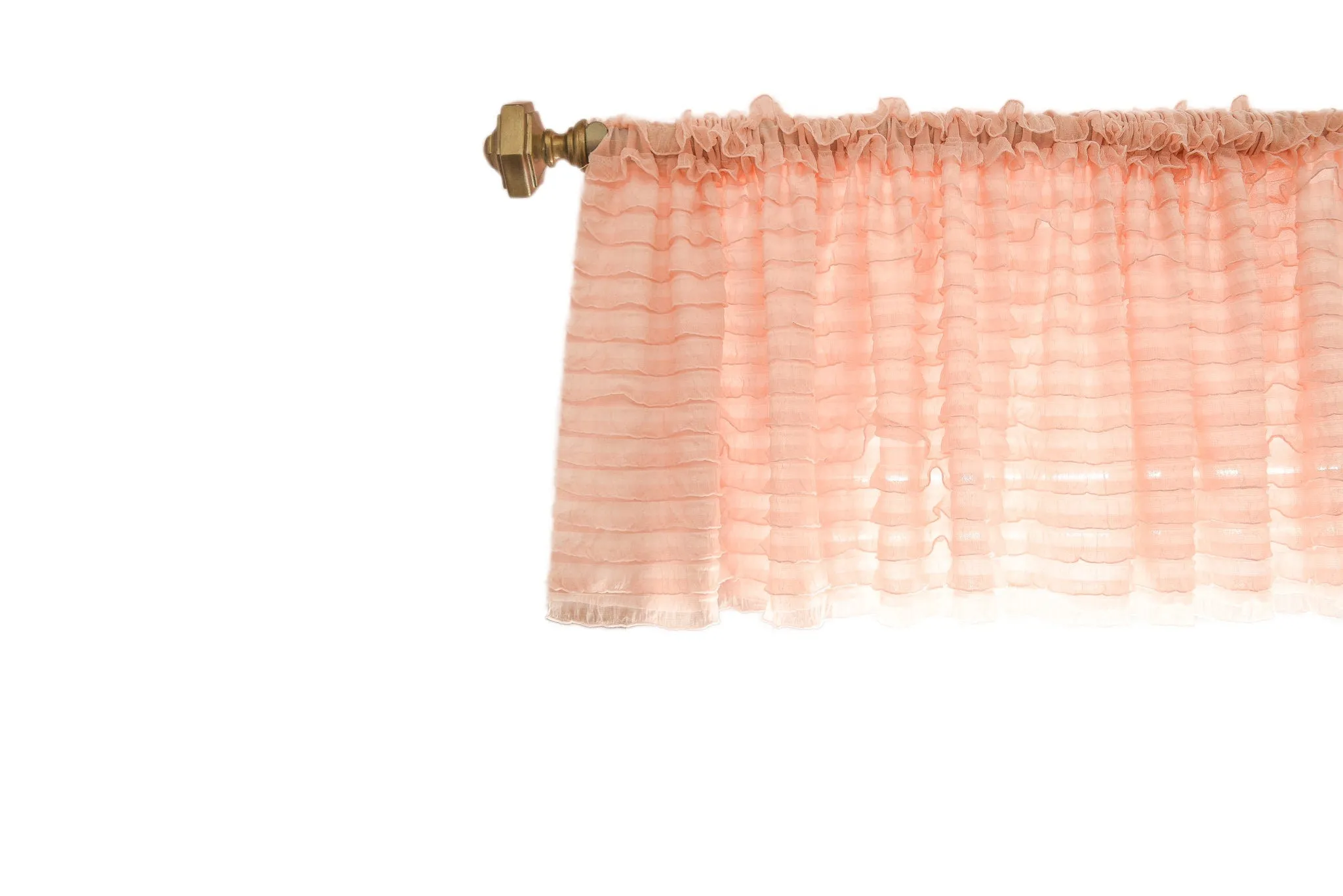 Blush Pink Valance Ruffle Curtain for Home Decor, Bohemian Curtains Valances for Kitchen