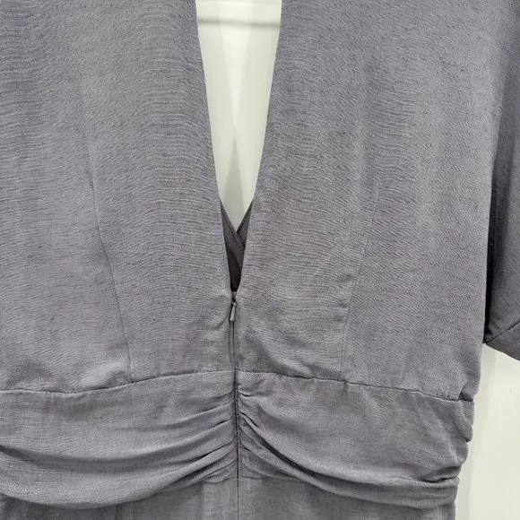 By Anthropologie Faux Wrap Mini Dress Linen blend Size 14 petite‎
