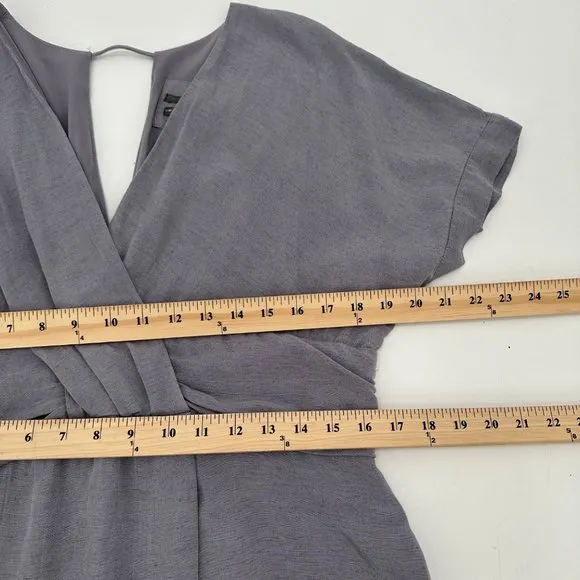By Anthropologie Faux Wrap Mini Dress Linen blend Size 14 petite‎