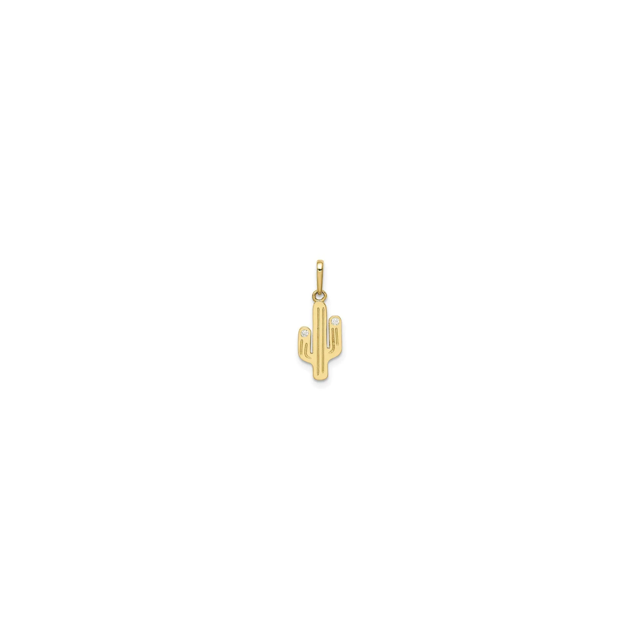 Cactus CZ Pendant (14K)