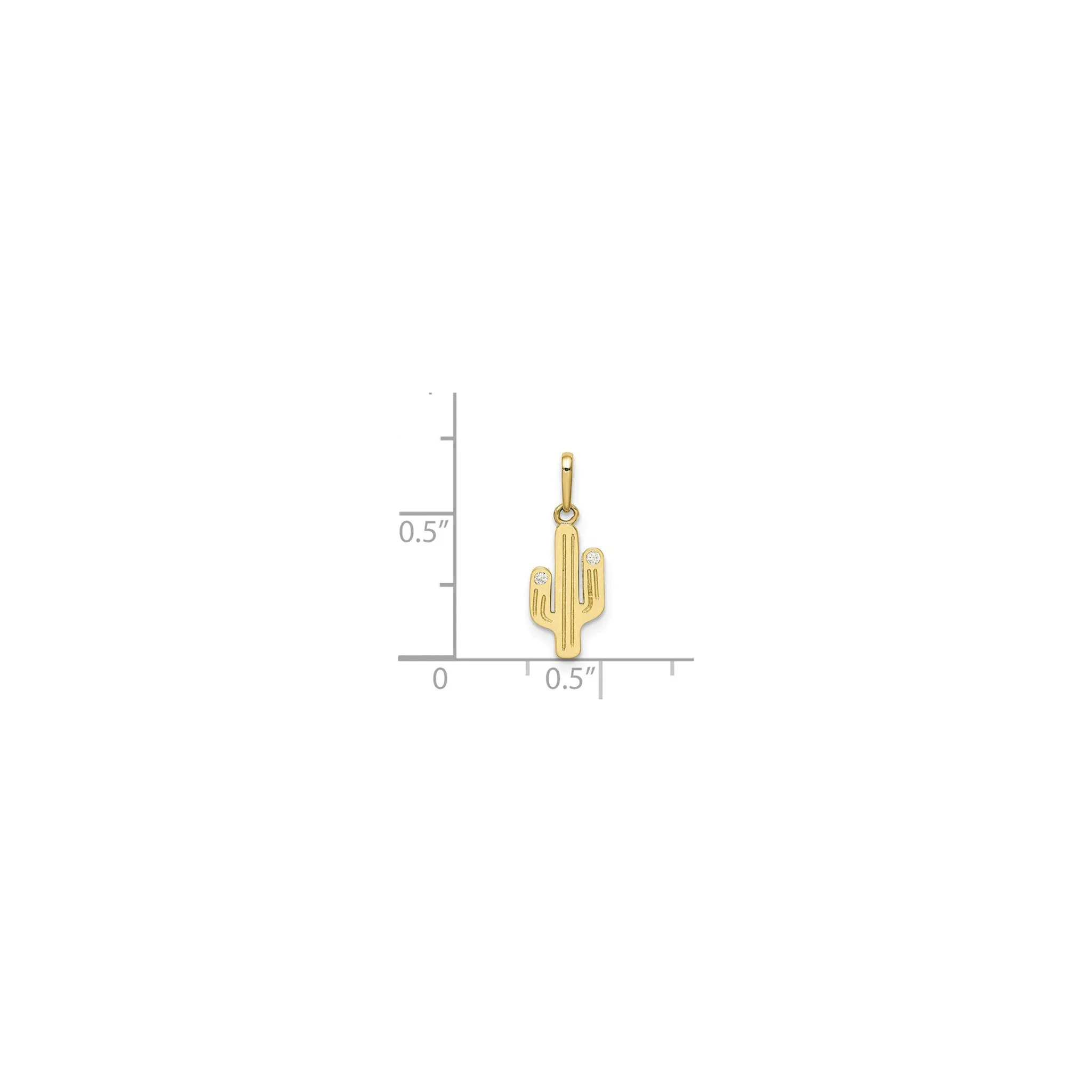Cactus CZ Pendant (14K)
