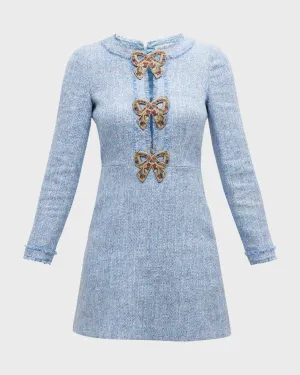 Camille Bows Short Tweed Dress