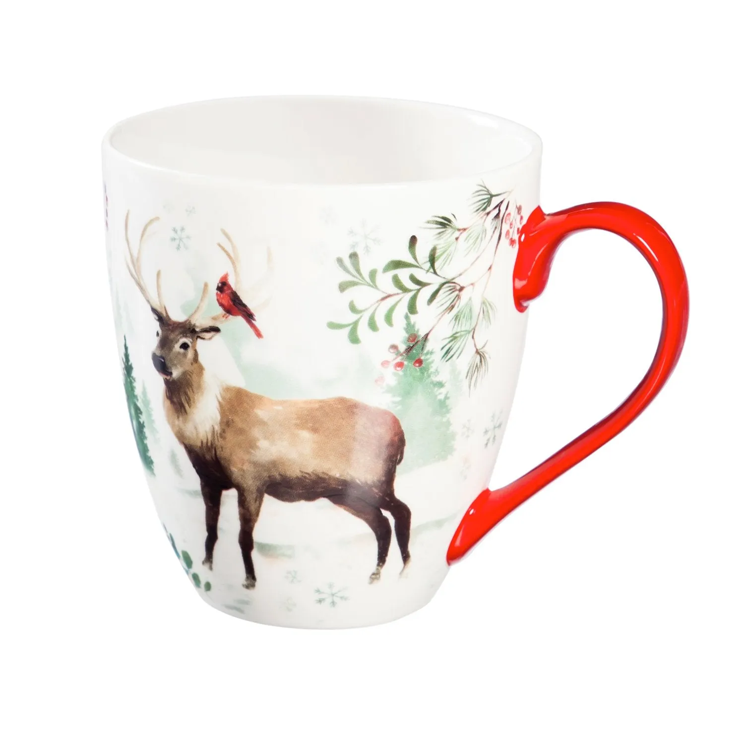 Ceramic Cup O' Java with Teabag Holder, 17 OZ, Christmas heritage Deer,p36217728
