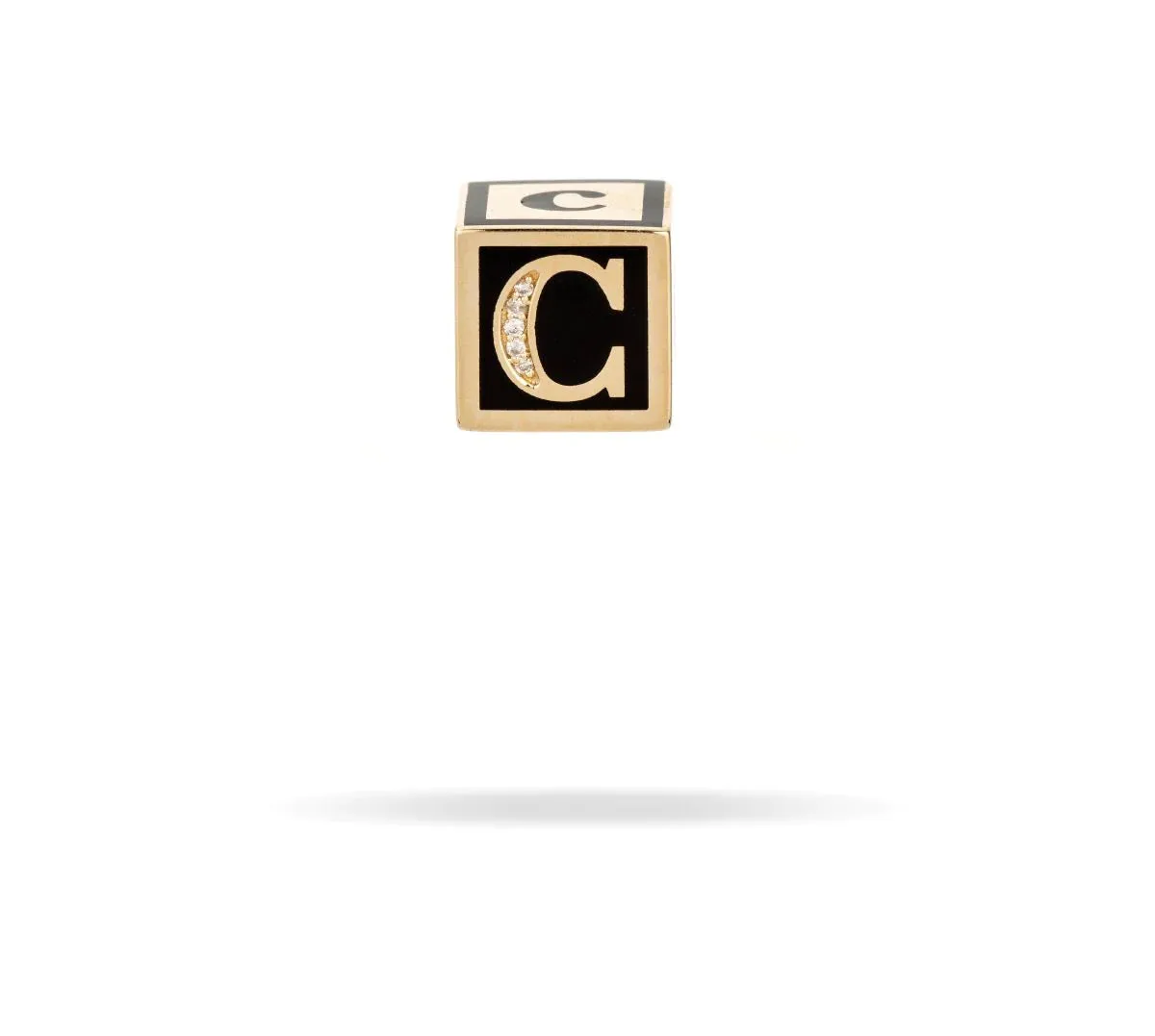 Ceramic   Pavé Initial Block Big Bead