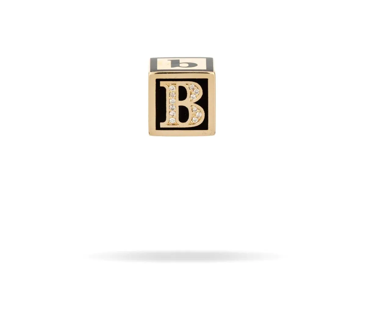 Ceramic   Pavé Initial Block Big Bead