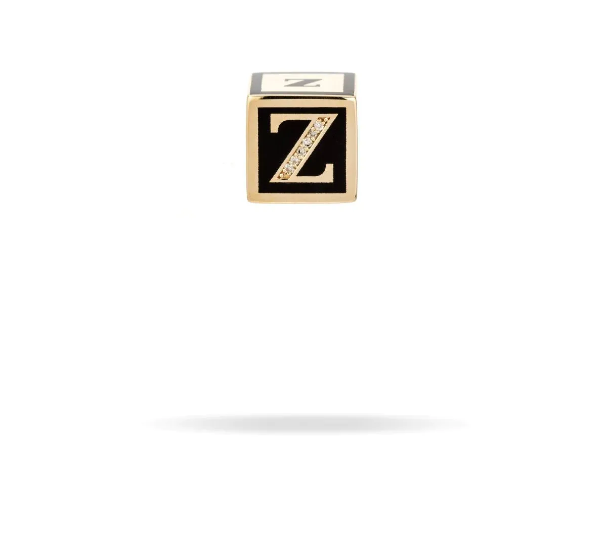 Ceramic   Pavé Initial Block Big Bead