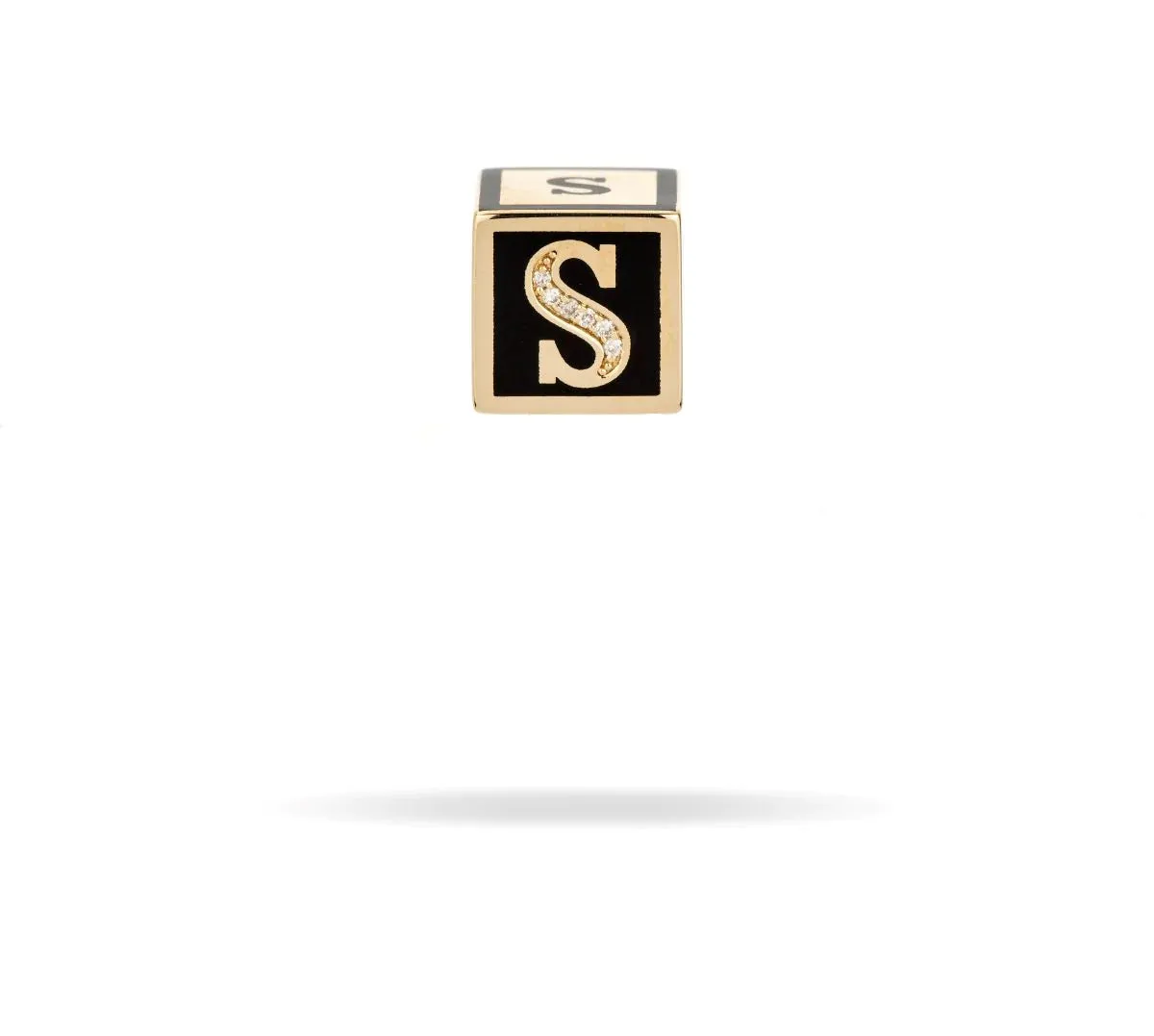 Ceramic   Pavé Initial Block Big Bead