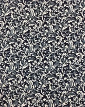 CLSCRFCALICO--NvyGry Scarf Silk Calico - 34"