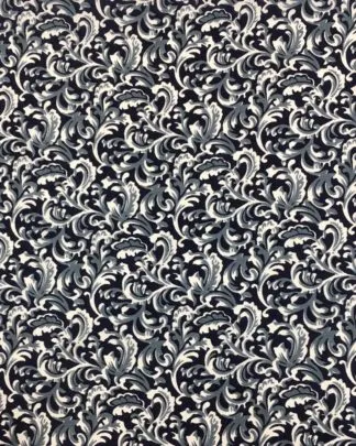 CLSCRFCALICO--NvyGry Scarf Silk Calico - 34"