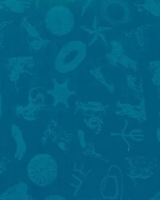 CLSCRFLOGO--Aqua Scarf 100% Silk Cowboy Logo