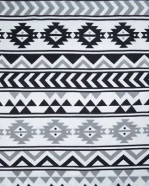 CLSCRFSOUTHWEST--BlkWhte Scarf Silk SouthWest - 34"