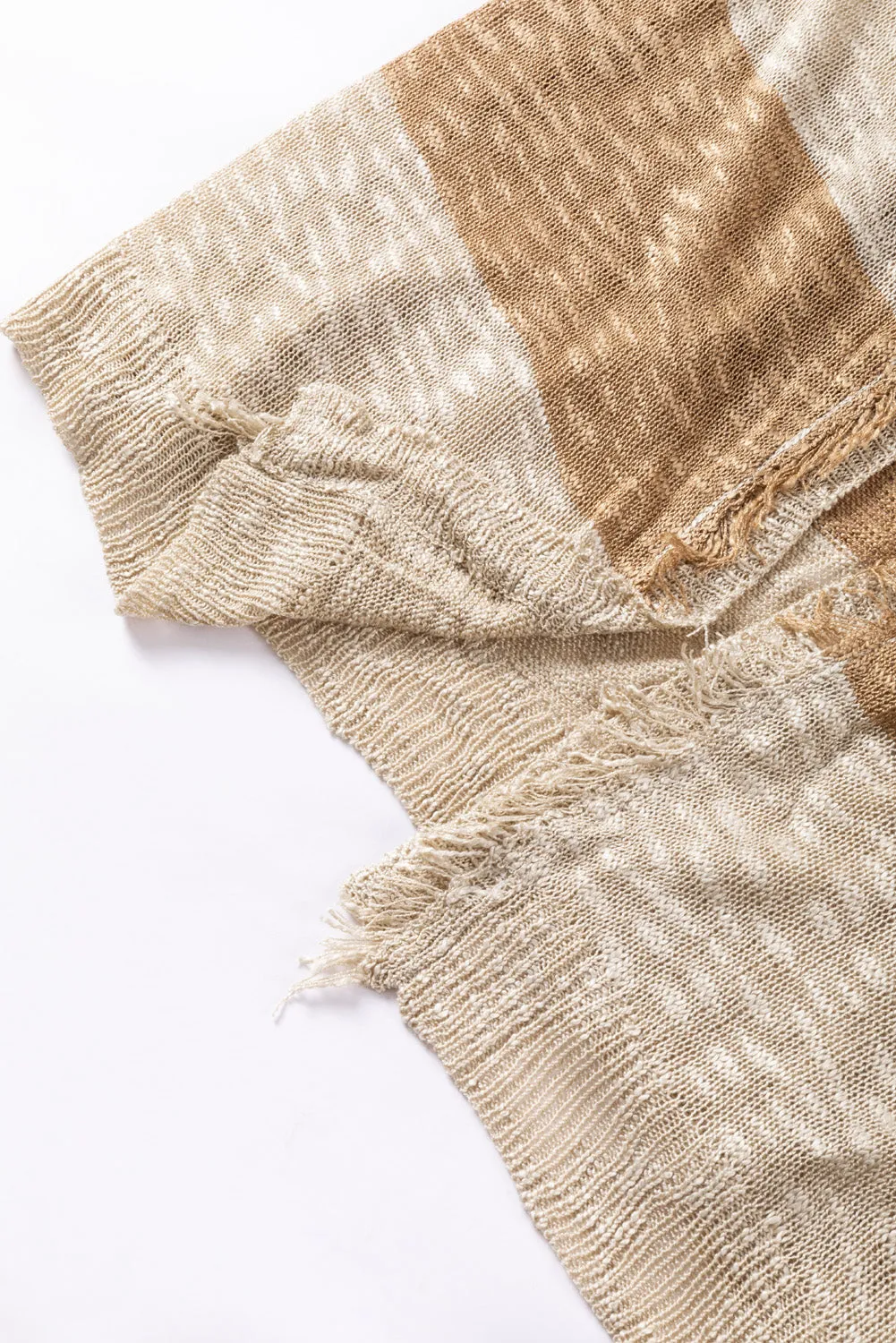 Color Block Open Front Cardigan