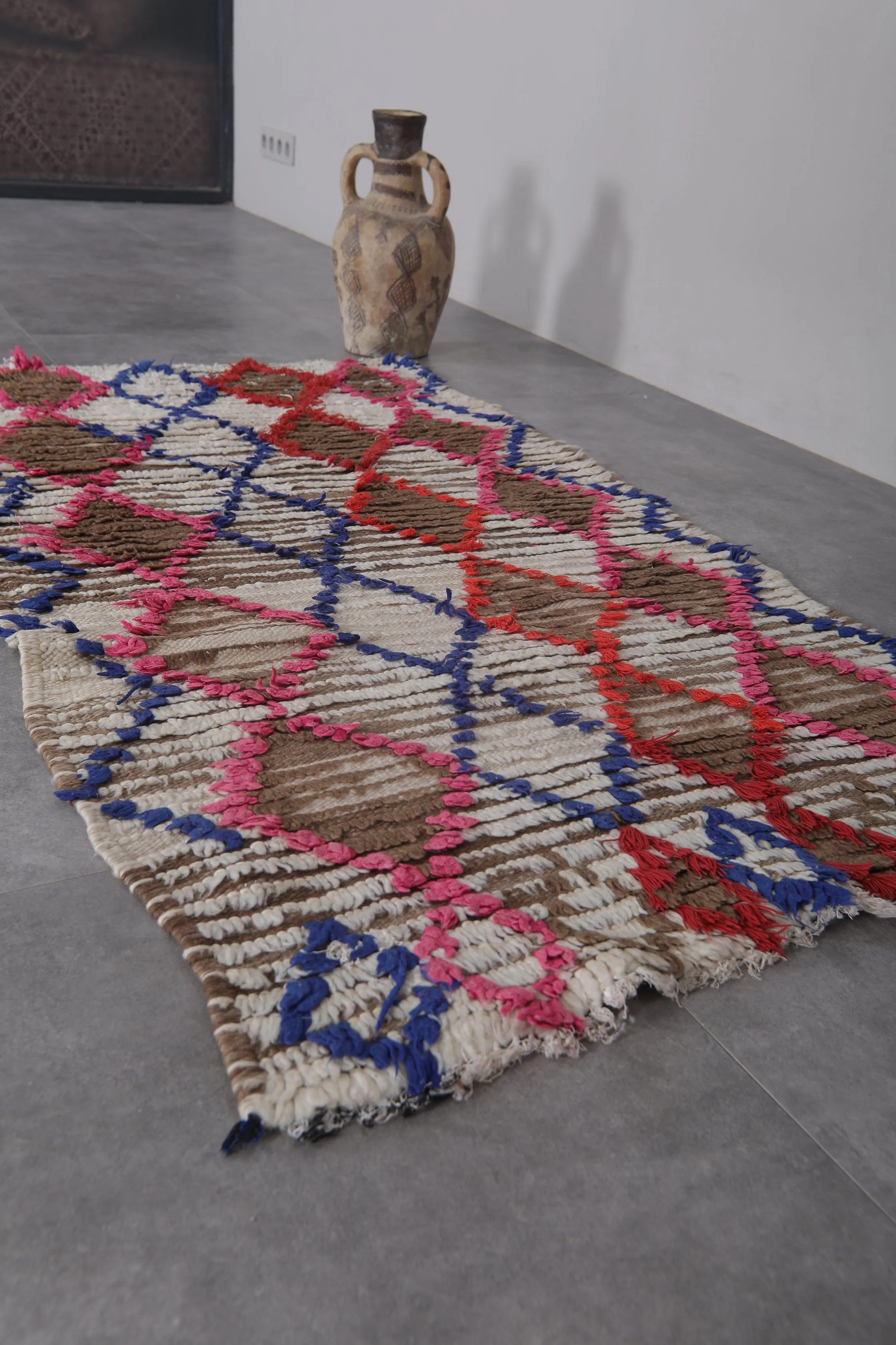Colorful Moroccan Berber Rug – Handwoven Wool Carpet (3 x 5.8 ft)