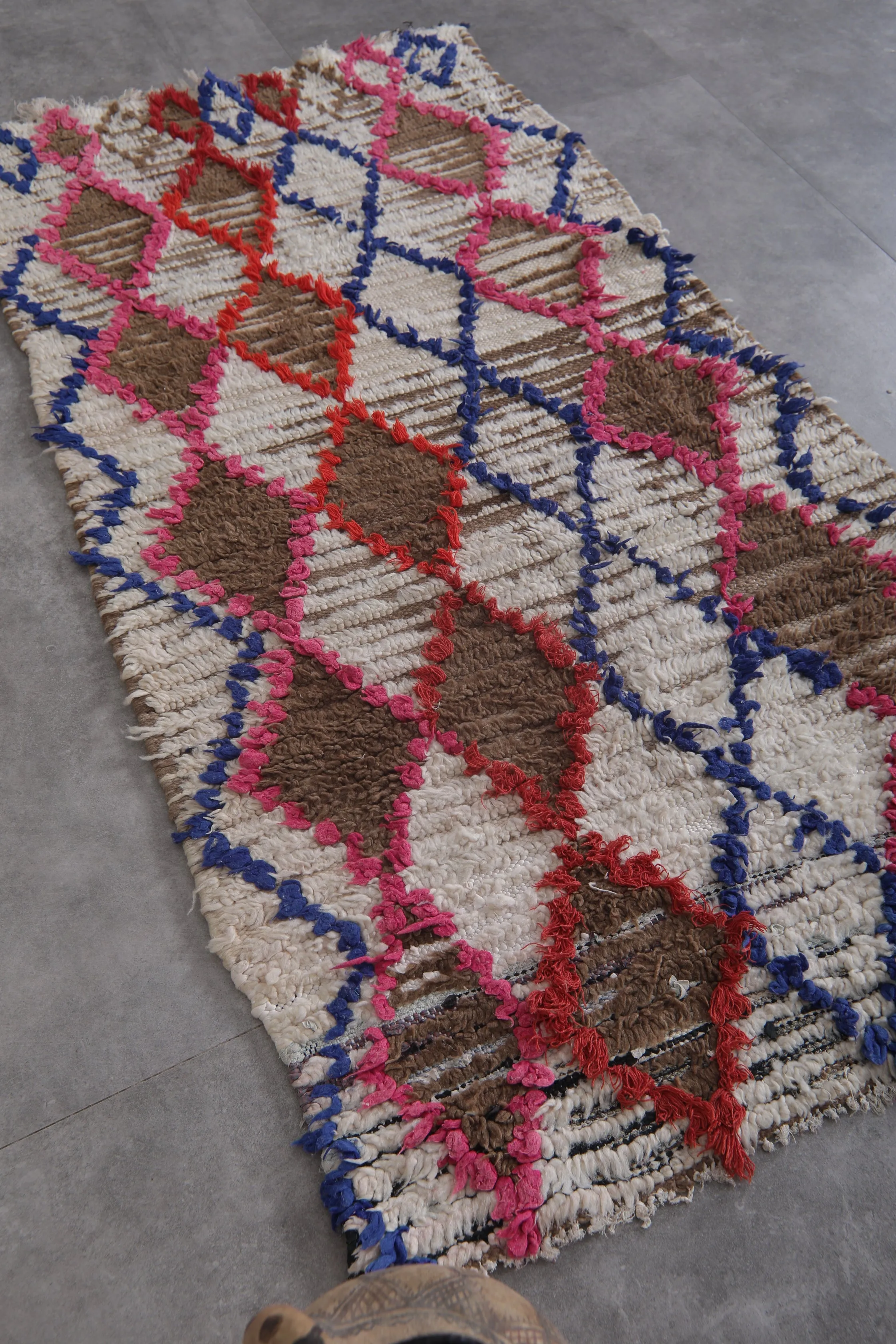 Colorful Moroccan Berber Rug – Handwoven Wool Carpet (3 x 5.8 ft)