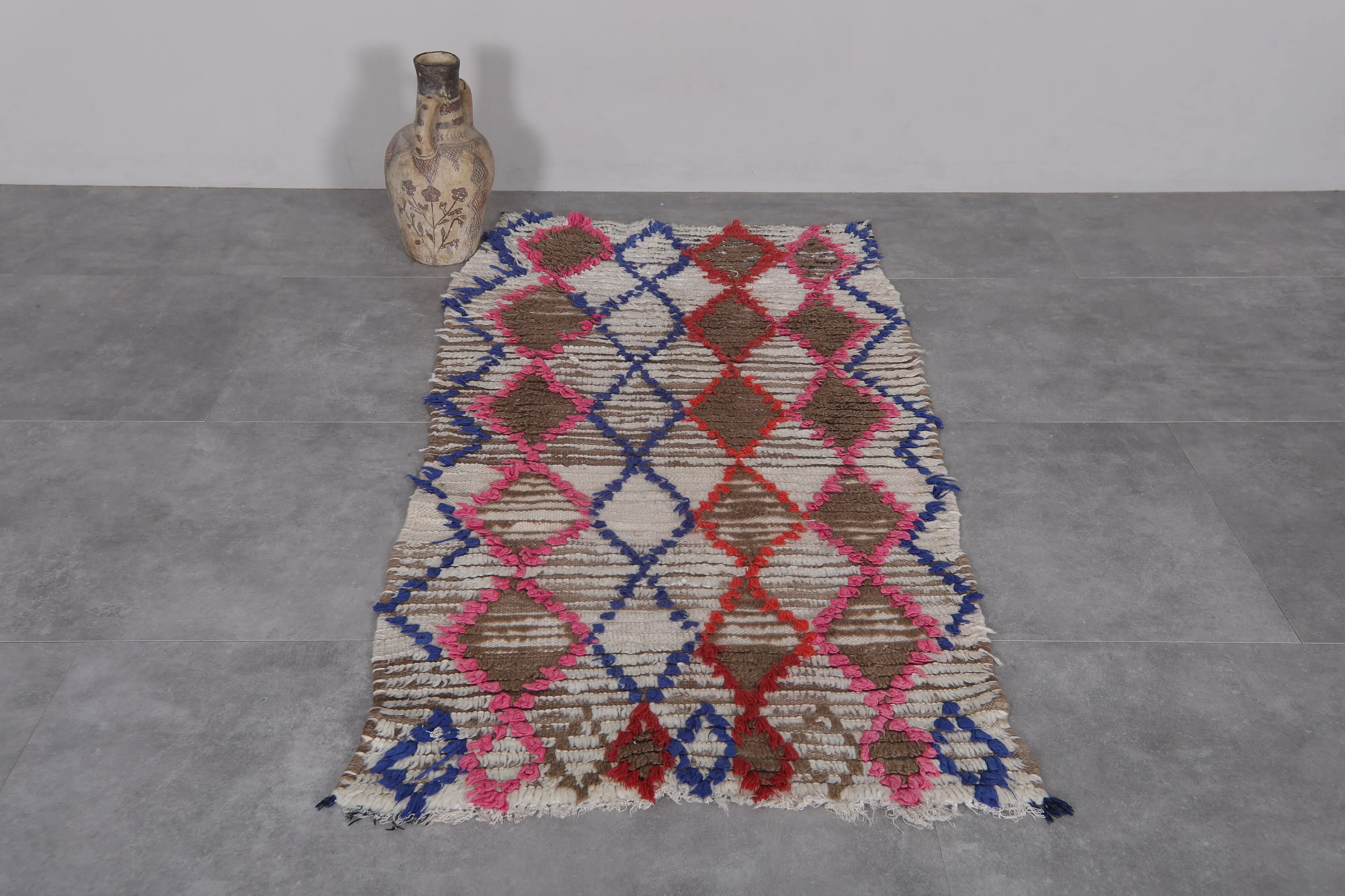 Colorful Moroccan Berber Rug – Handwoven Wool Carpet (3 x 5.8 ft)