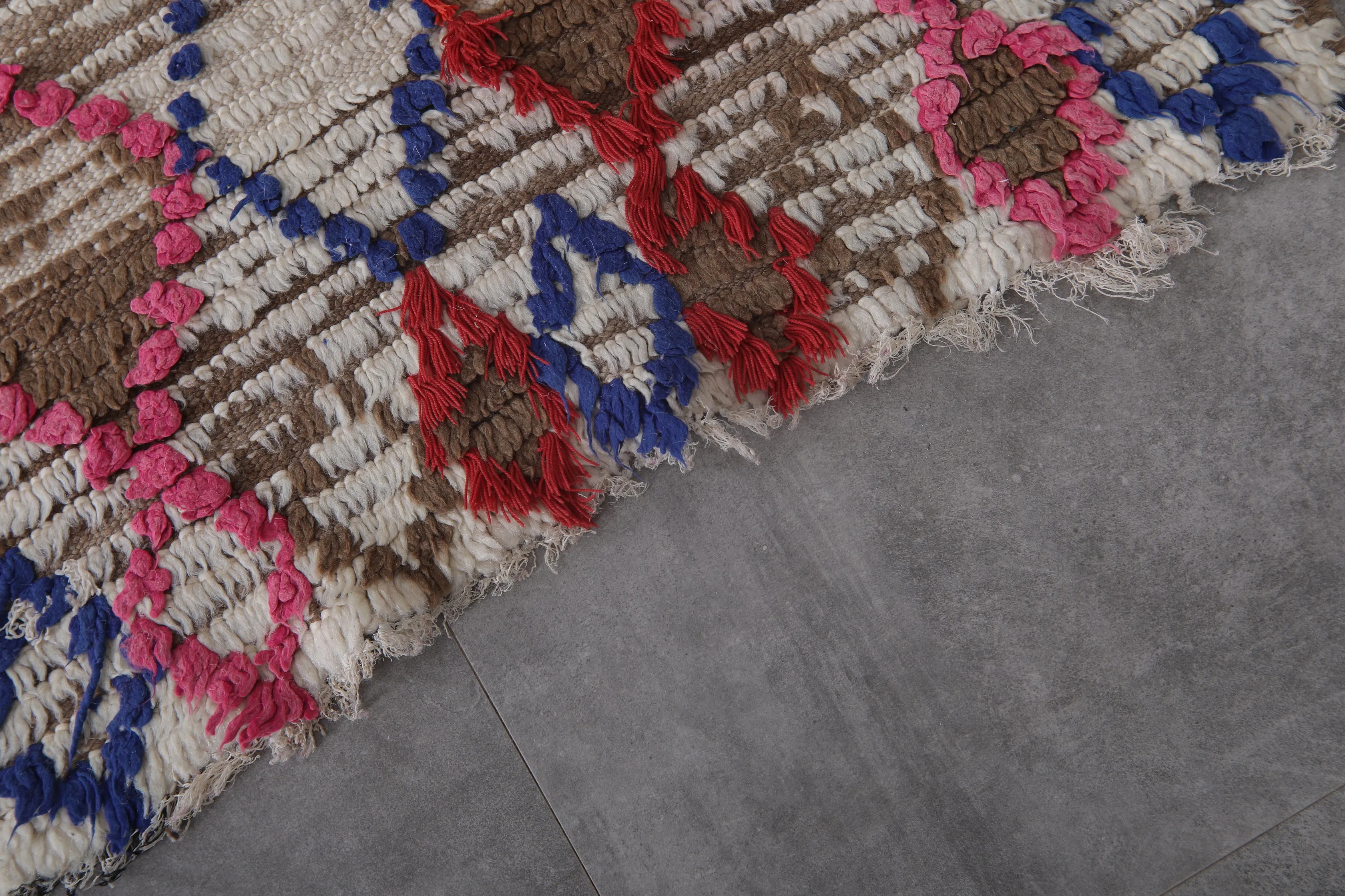 Colorful Moroccan Berber Rug – Handwoven Wool Carpet (3 x 5.8 ft)
