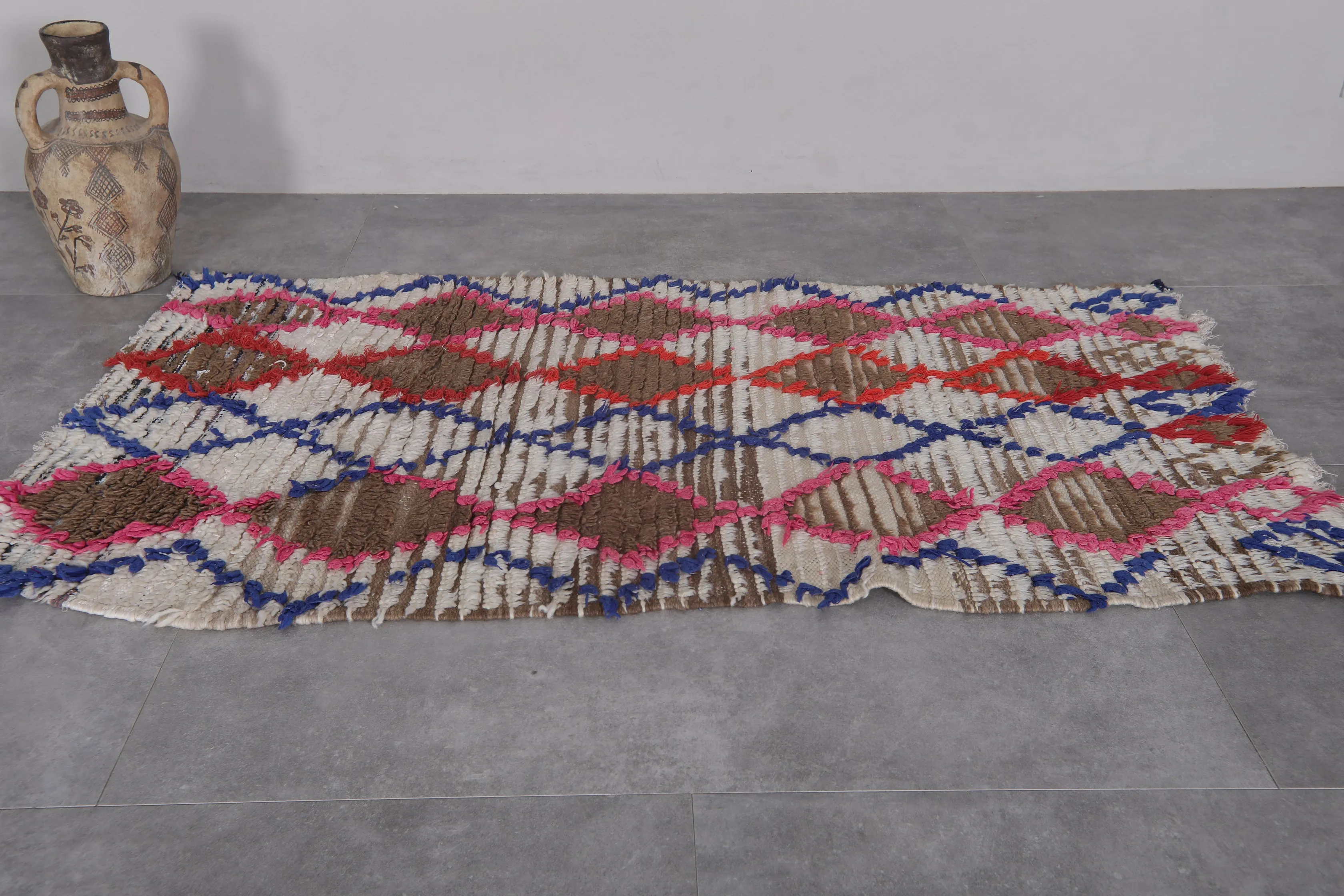 Colorful Moroccan Berber Rug – Handwoven Wool Carpet (3 x 5.8 ft)