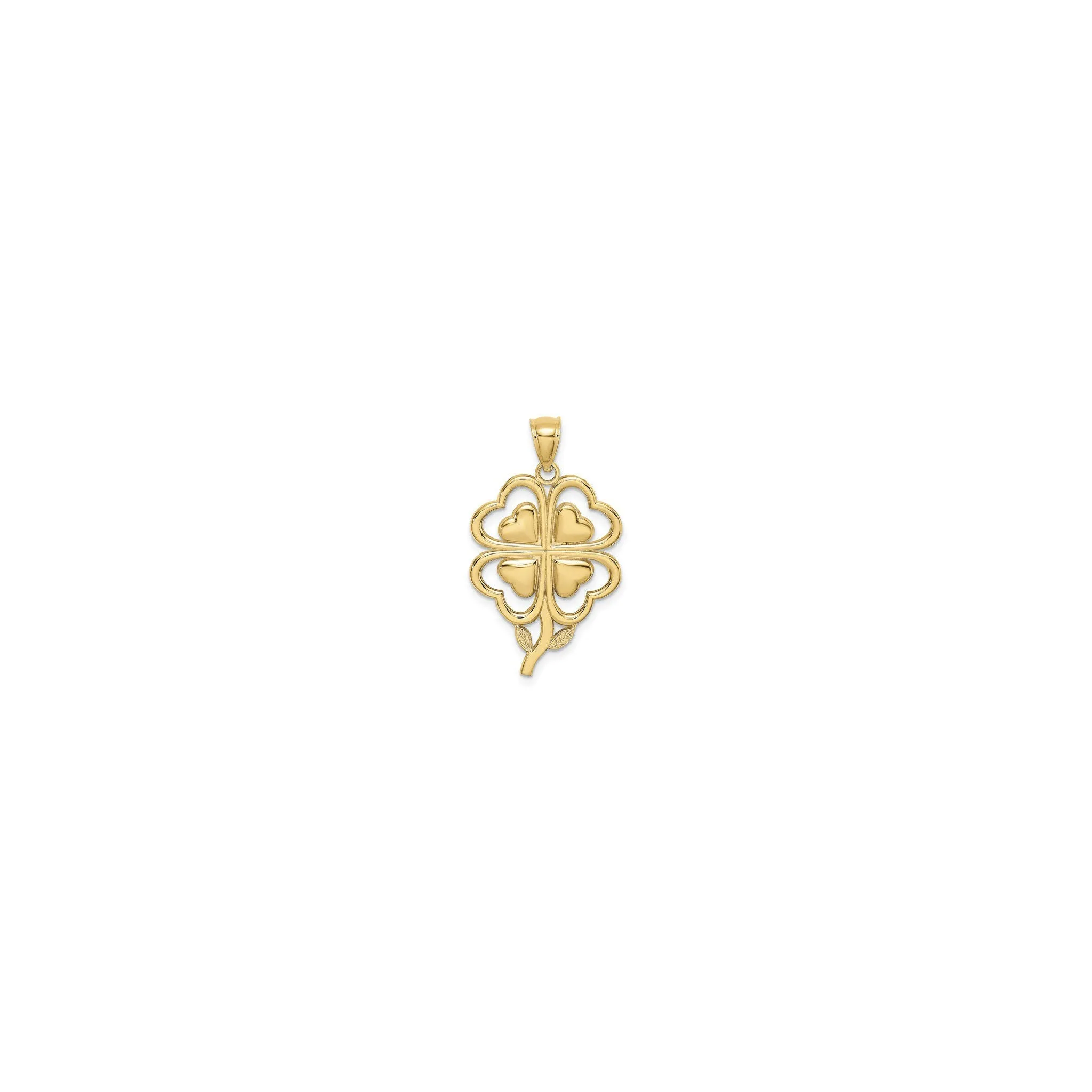 Contoured 4-Leaf Clover Pendant (14K)