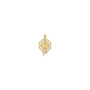 Contoured 4-Leaf Clover Pendant (14K)