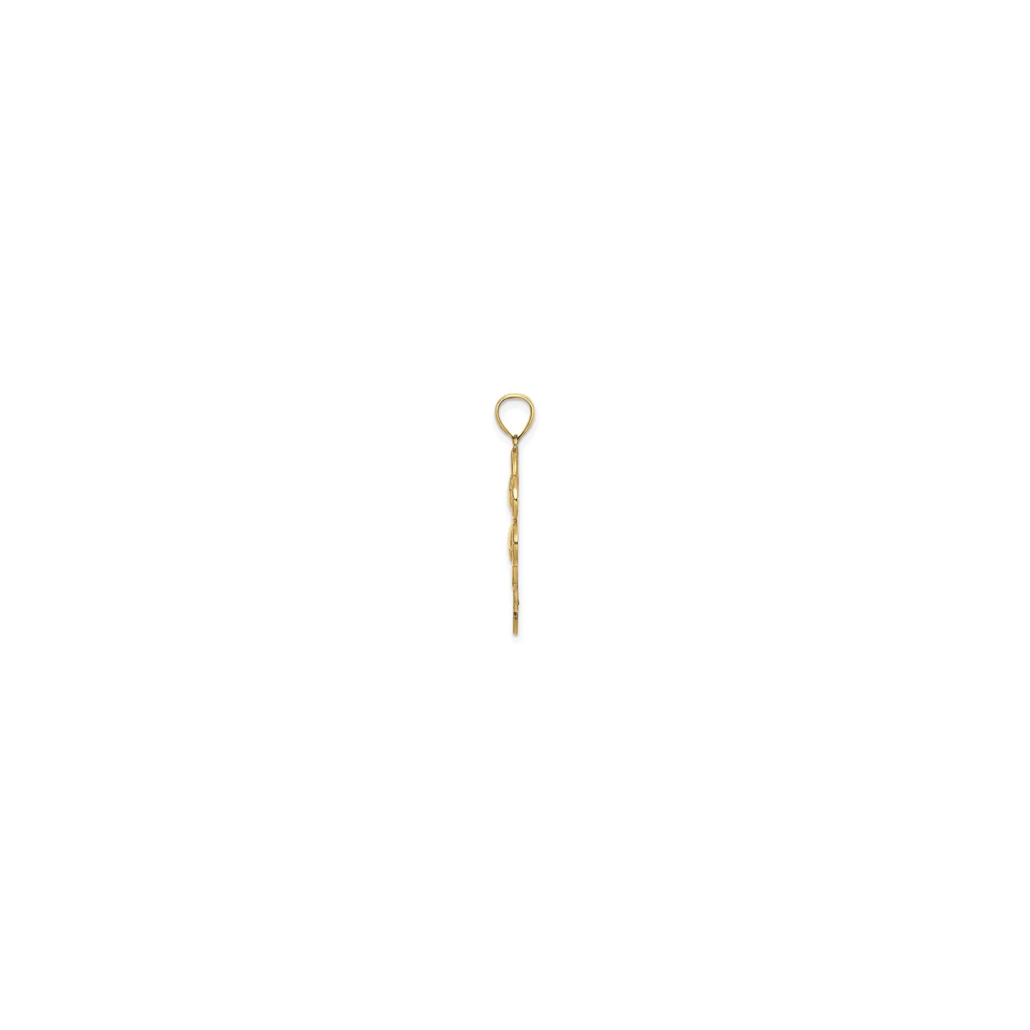 Contoured 4-Leaf Clover Pendant (14K)