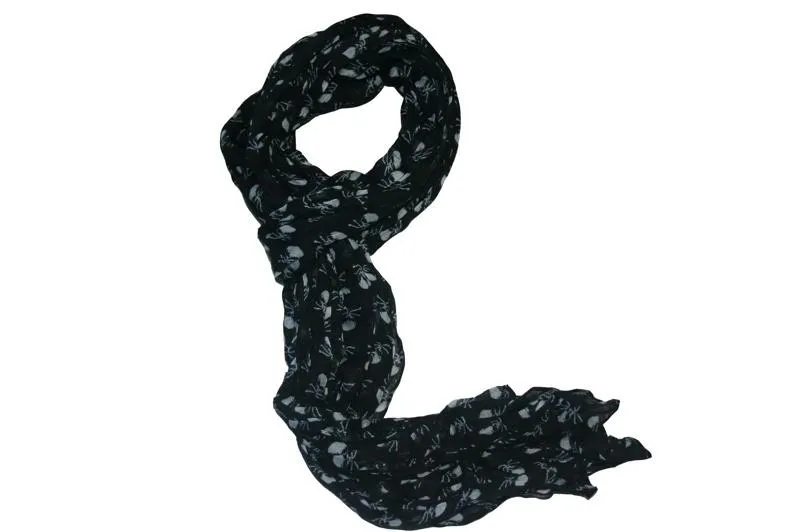 Copy of Crinkled Skull and Crossbones Scarf (Various Colours)