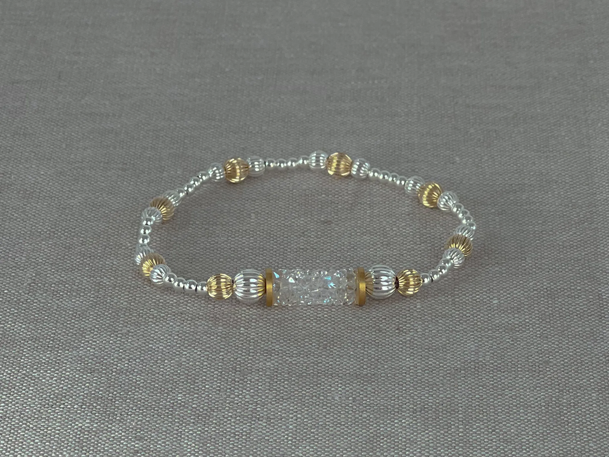 Crystal Bar Beaded Bracelet Moonlight
